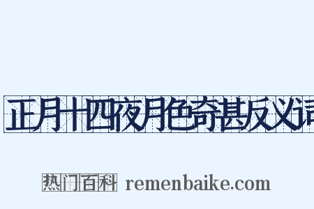 正月十四夜月色奇甚反义词是什么意思的图片
